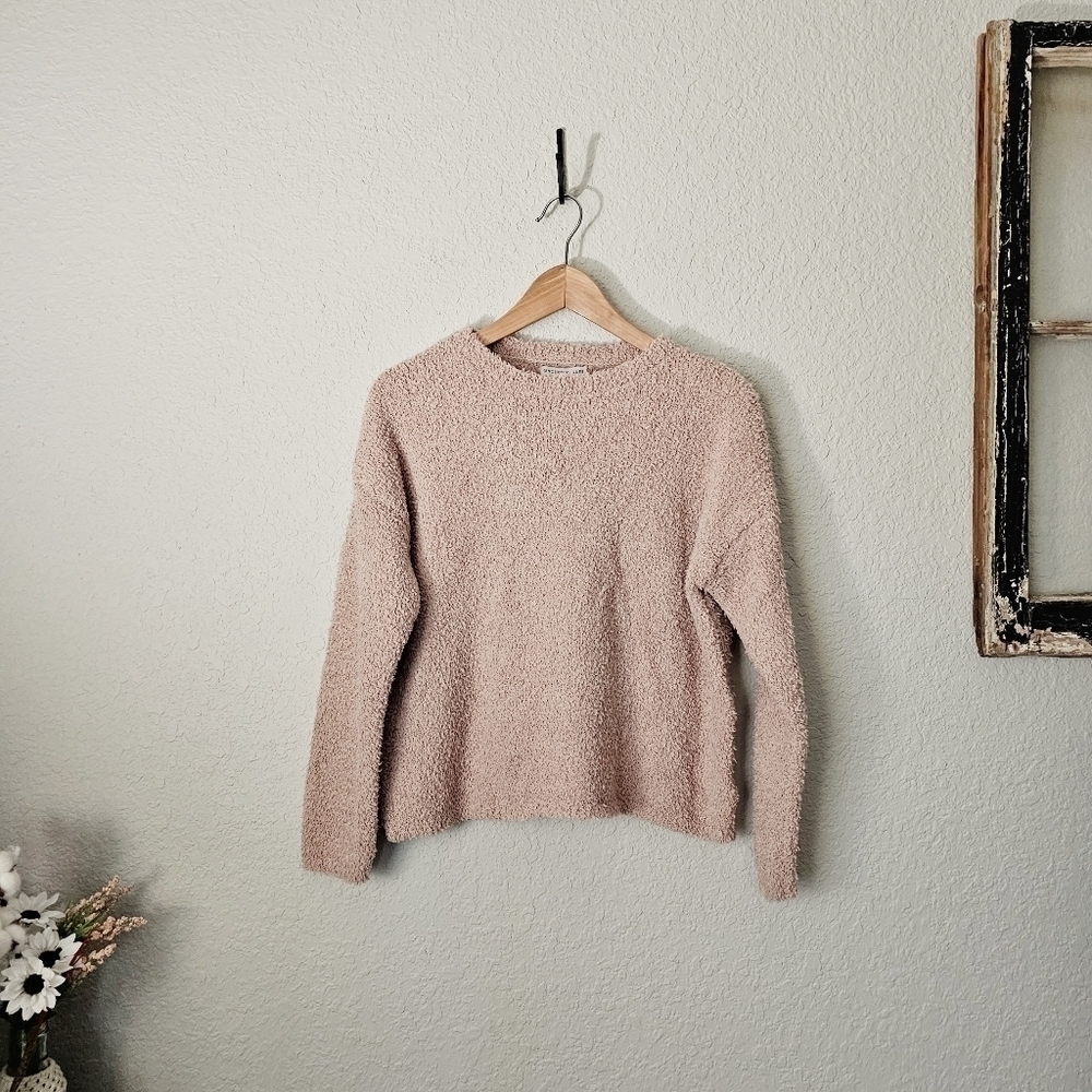 Sincerely Jules Cozy Fuzzy Fleece Sweater Neutral Warm Soft Teddy Bear Small - Picture 3 of 8